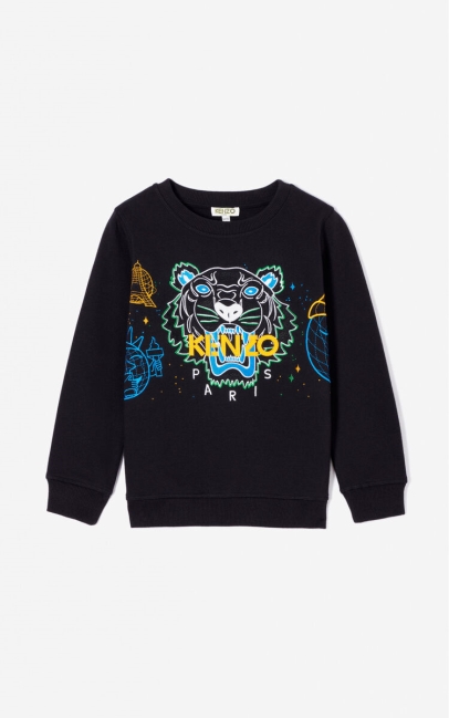 Kenzo Kids Cosmic' Tiger Sweatshirt Black